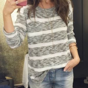 BP Striped Slub Knit Pullover Cardigan